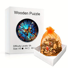 Colorful Butterfly Wooden Puzzle Toy - Irregular Animal Shape Brain Teaser