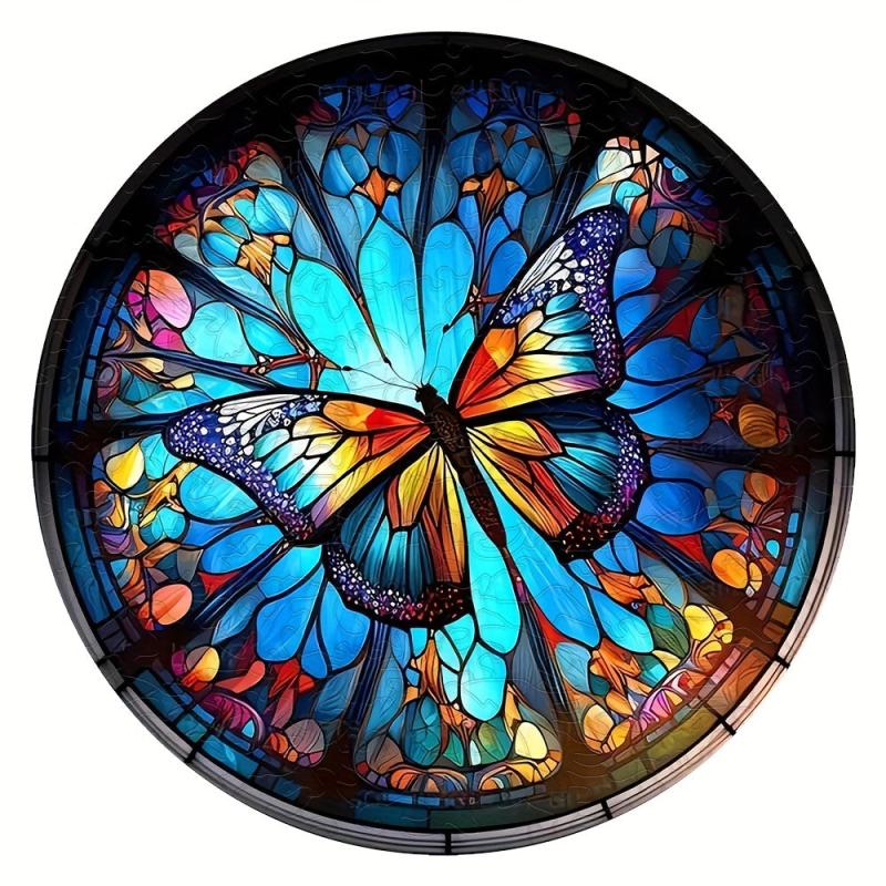 Colorful Butterfly Wooden Puzzle Toy - Irregular Animal Shape Brain Teaser