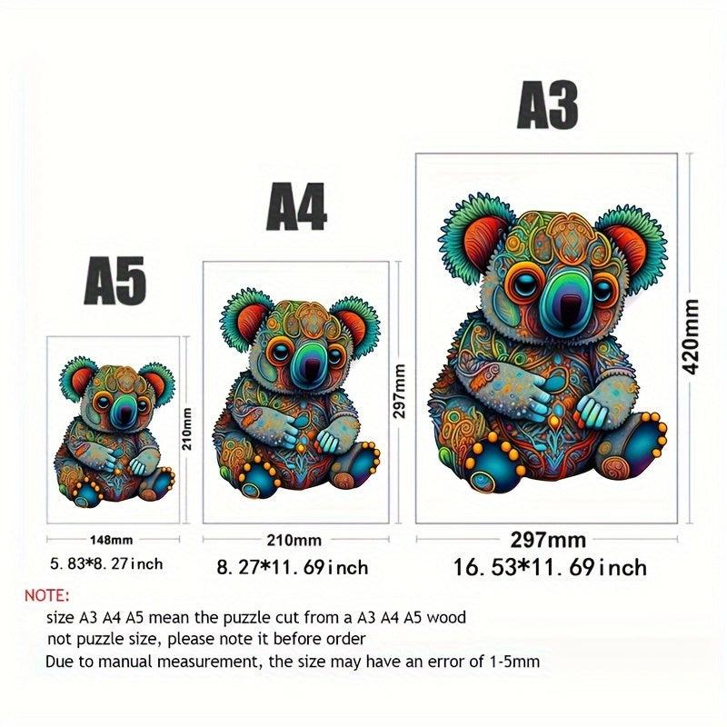 Koala Wooden Puzzle Irregular Animal Shaped Jigsaw Creative Gift