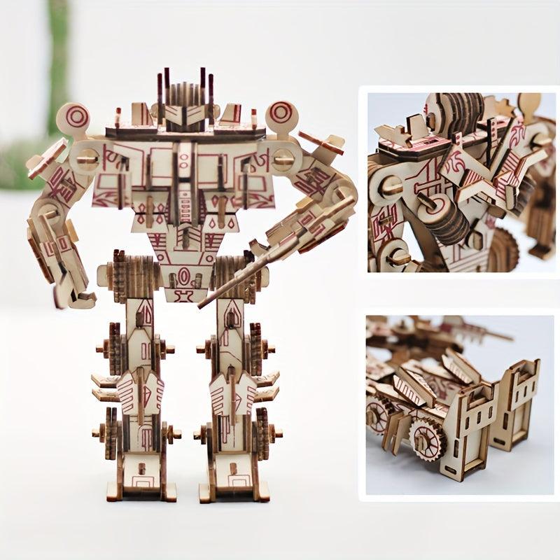 3D Mecha Jigsaw Puzzle Wooden Robot Toy