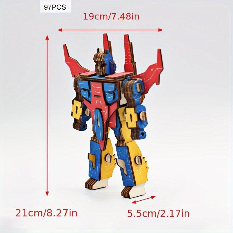 3D Mecha Jigsaw Puzzle Wooden Robot Toy