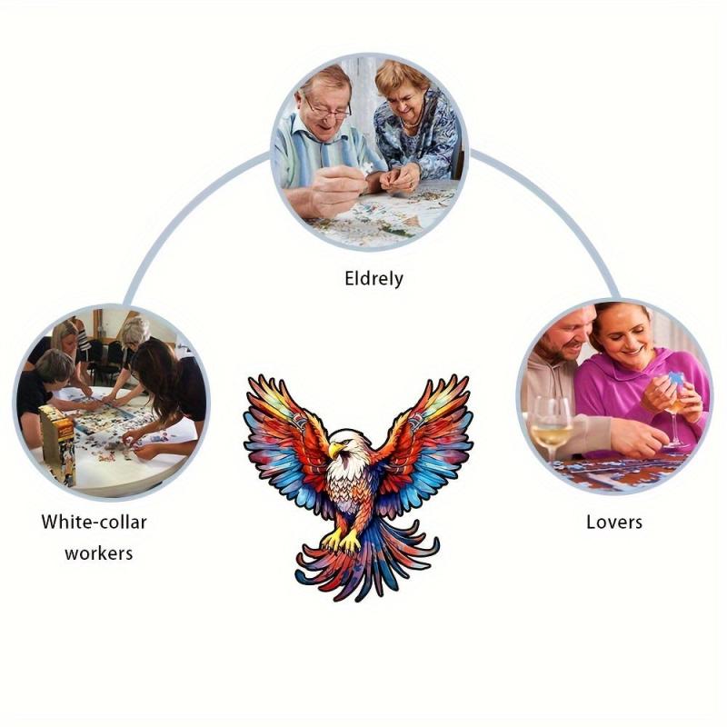 Christmas Wooden Puzzle Eagle Gift Irregular Shape Puzzle