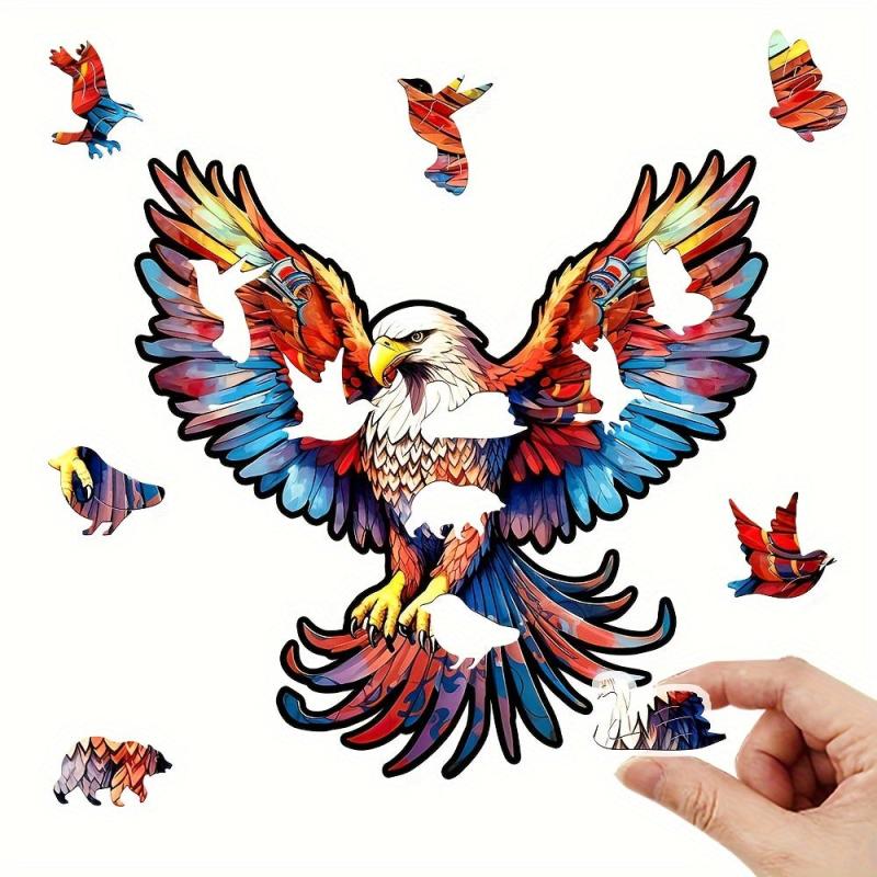 Christmas Wooden Puzzle Eagle Gift Irregular Shape Puzzle