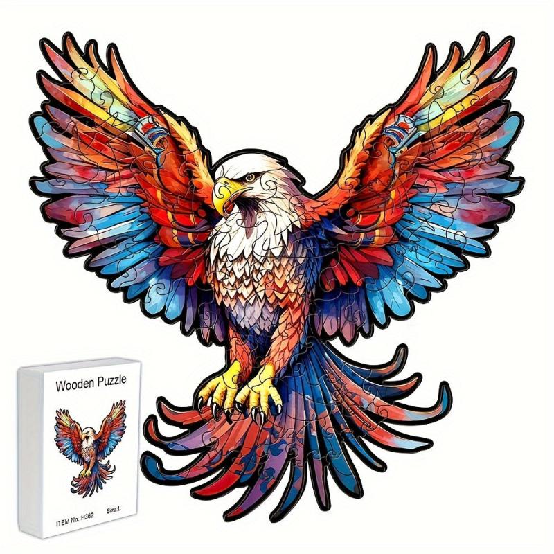 Christmas Wooden Puzzle Eagle Gift Irregular Shape Puzzle