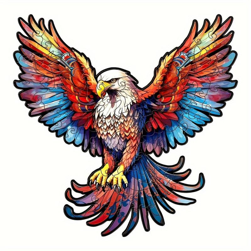 Christmas Wooden Puzzle Eagle Gift Irregular Shape Puzzle