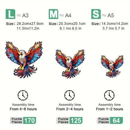 Christmas Wooden Puzzle Eagle Gift Irregular Shape Puzzle