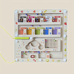 Montessori Magnetic Number Maze Wooden Magnet Puzzle Game Board