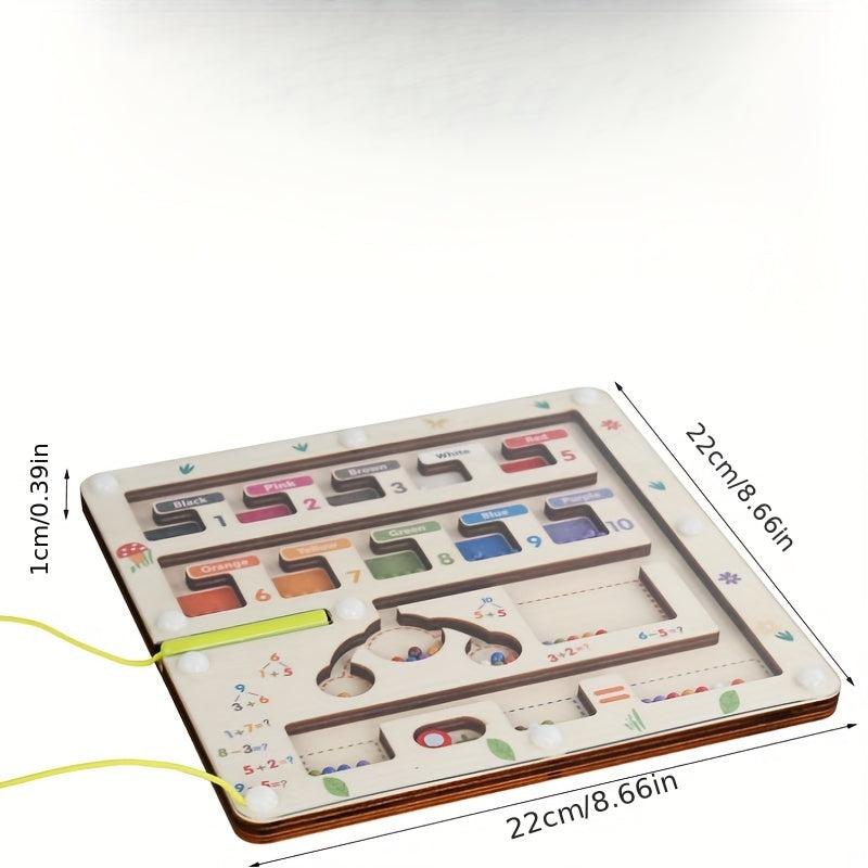 Montessori Magnetic Number Maze Wooden Magnet Puzzle Game Board