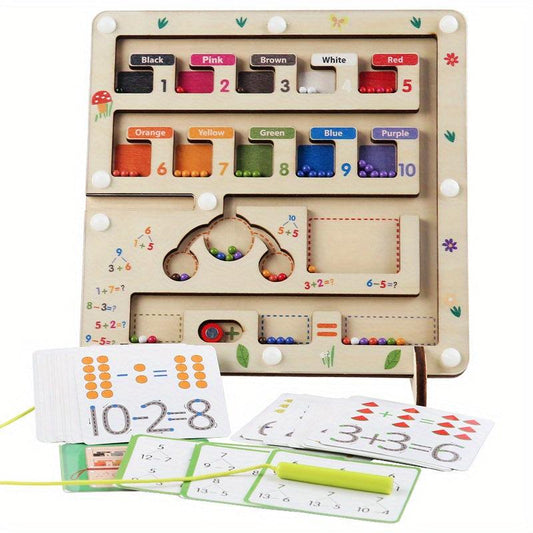 Montessori Magnetic Number Maze Wooden Magnet Puzzle Game Board