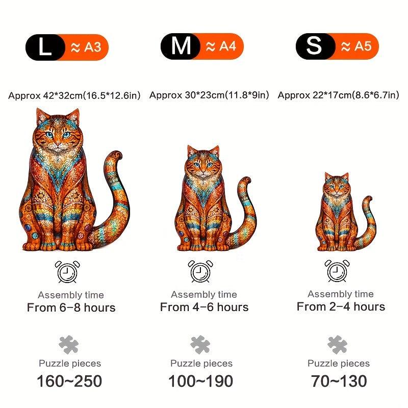 Porcelain Cat Wooden Puzzle Alien Animal Puzzle