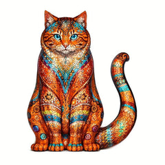 Porcelain Cat Wooden Puzzle Alien Animal Puzzle