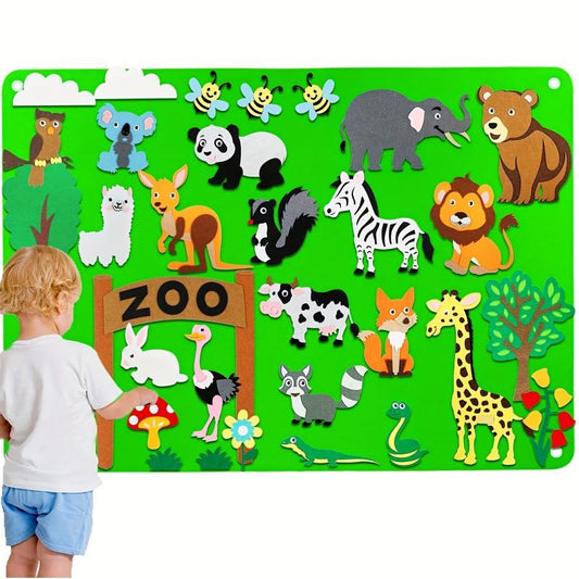 Farm Animals Felt Story Board Set 38Pcs Preschool Learning