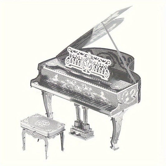 DIY Metal Toy Piano Model 3D Puzzle Musical Instrument Hand Model