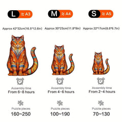 Ceramic Cat Wooden Jigsaw Puzzle Animal Shaped Difficult Toy Gift
