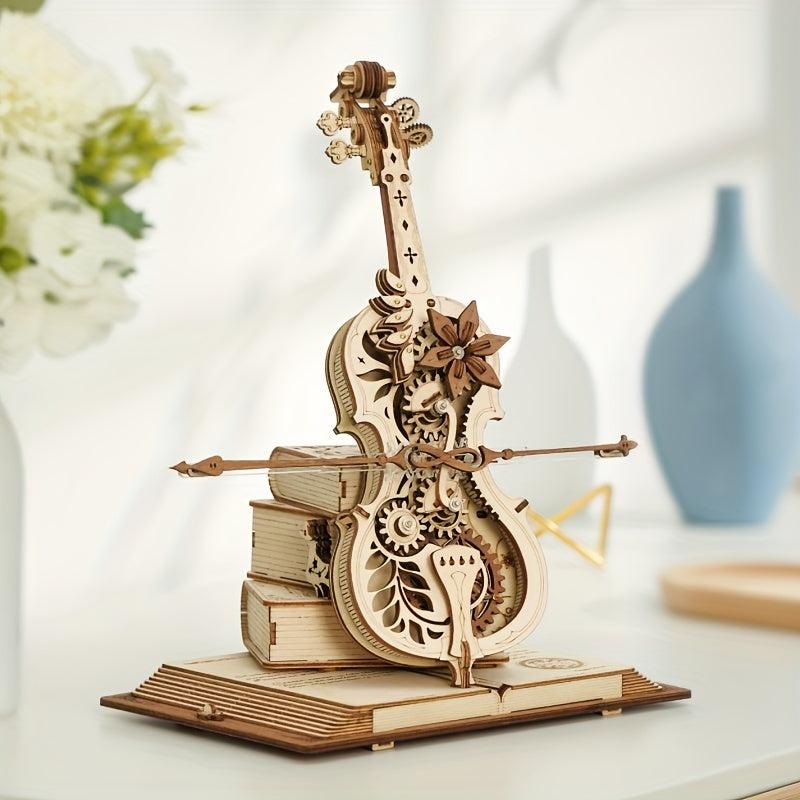 DIY 3D Wooden Puzzle With Music Box & Light