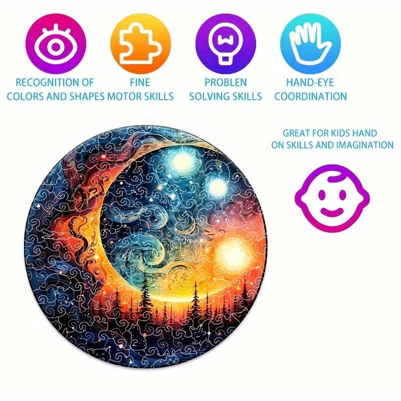 Sun And Moon YINYANG Wooden Puzzles - Animals Party Games