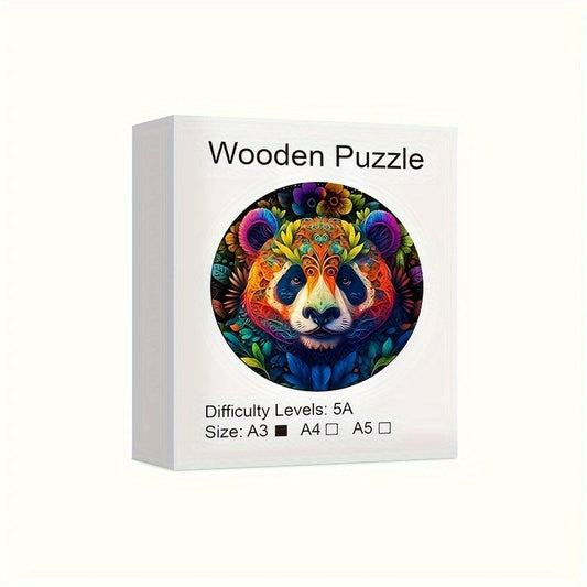 Panda Wooden Puzzles Toys For Advanced Players Animal Shaped Pieces