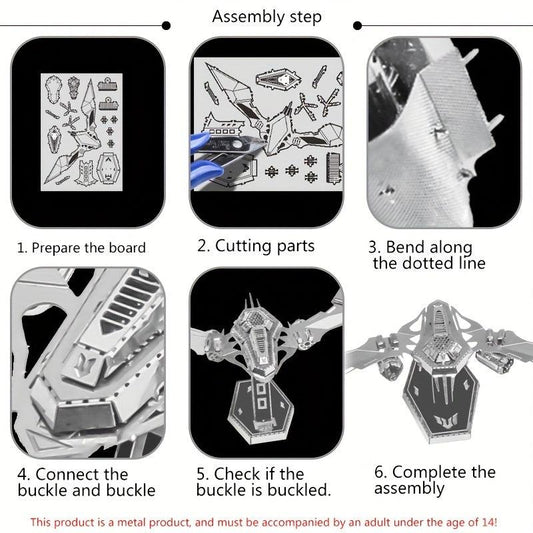 Bat Starship 3D Metal Puzzle Toy Model for Adults Children