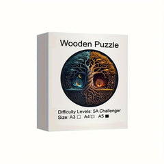 Yin Yang Tree Wooden Puzzle Adults Unique Shaped Jigsaw Magic Wood Puzzles