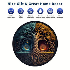 Yin Yang Tree Wooden Puzzle Adults Unique Shaped Jigsaw Magic Wood Puzzles