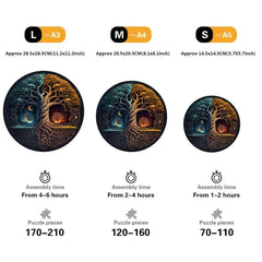 Yin Yang Tree Wooden Puzzle Adults Unique Shaped Jigsaw Magic Wood Puzzles