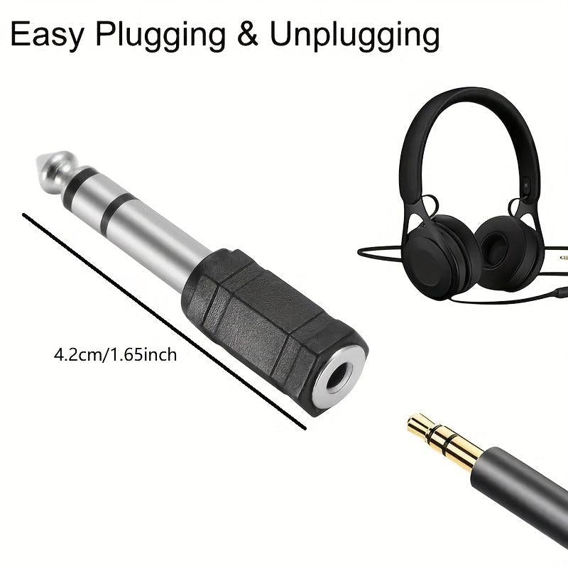 2pcs Headphone Jack Adapter 3.5mm Female to 6.35mm Male