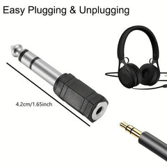 2pcs Headphone Jack Adapter 3.5mm Female to 6.35mm Male