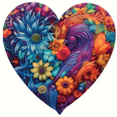 Heart Blooming Flowers Wooden Puzzle Advanced Players