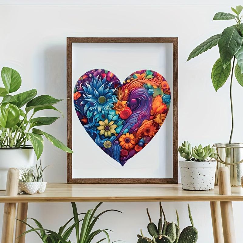 Heart Blooming Flowers Wooden Puzzle Advanced Players