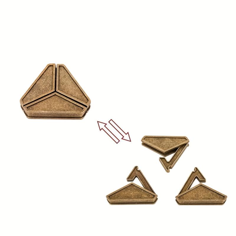 3D Unlocking Interlocking Puzzle Set Metal Hole Lock Adult Educational Toy