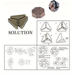 3D Unlocking Interlocking Puzzle Set Metal Hole Lock Adult Educational Toy