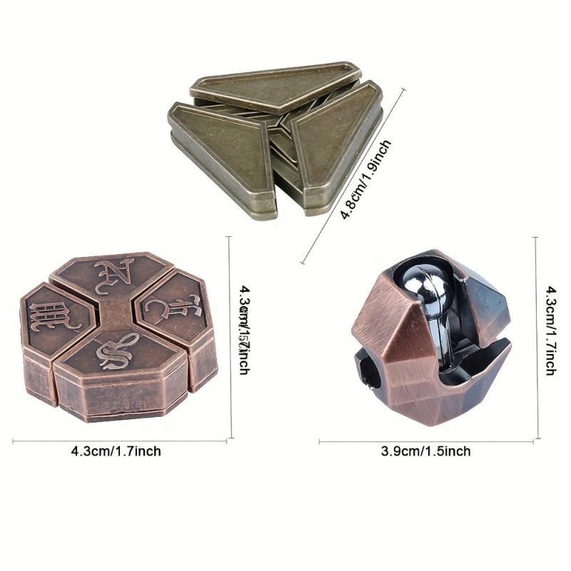 3D Unlocking Interlocking Puzzle Set Metal Hole Lock Adult Educational Toy