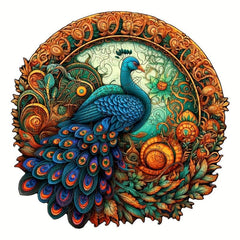 Peacock Wooden Puzzle Home Decoration Painting Toy