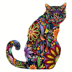 Curly Tailed Cat Wooden Puzzle Educational Toy for Kids