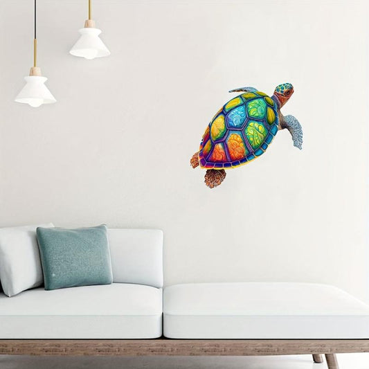Wooden Puzzle Wall Pendant Turtle Pattern Decoration