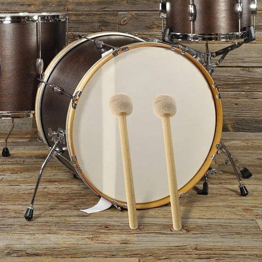 2pcs Anti Slip Wool Felt Drum Mallet 12 8 Inches Length Beige