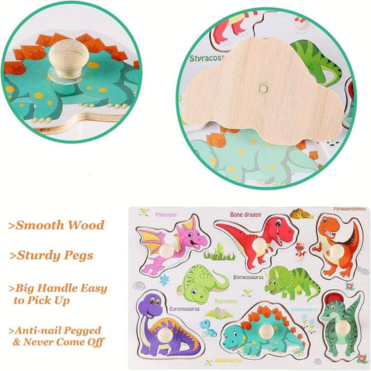 Wooden Spikes Puzzles For Toddlers Educational Toy Set