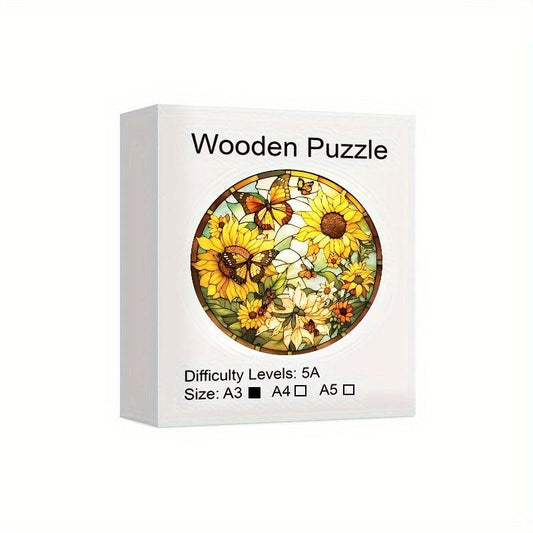 Butterfly Sunflower Wooden Puzzle High Difficulty Toy