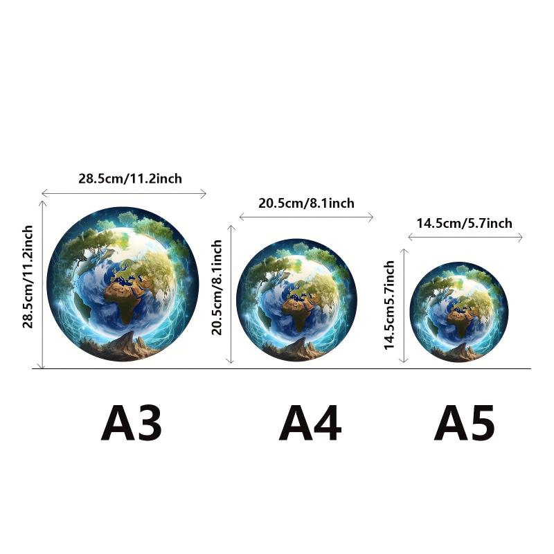 Animal Shaped Wooden Jigsaw Puzzle - Unique Irregular Earth Puzzle