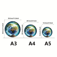 Animal Shaped Wooden Jigsaw Puzzle - Unique Irregular Earth Puzzle