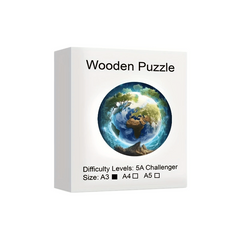 Animal Shaped Wooden Jigsaw Puzzle - Unique Irregular Earth Puzzle