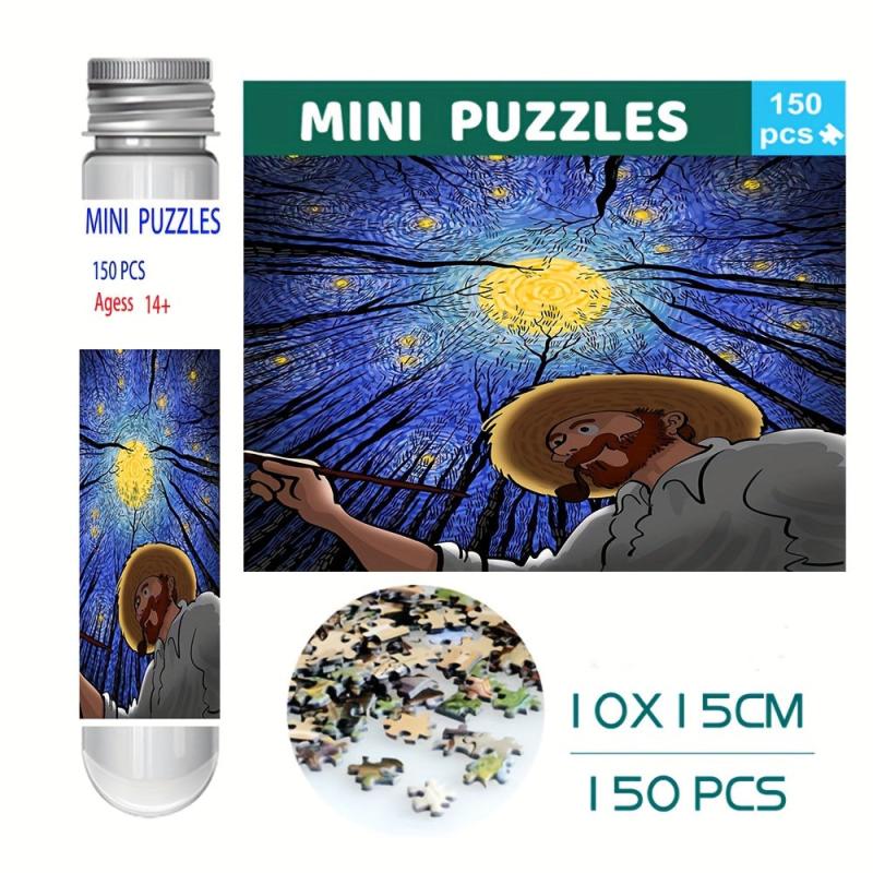 Painter Under The Stars Mini Test Tube Jigsaw Puzzle Painting Puzzle