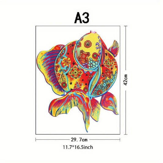 Fish Wooden Puzzles for Adults - Various Special Shapes - Birthday Party Games