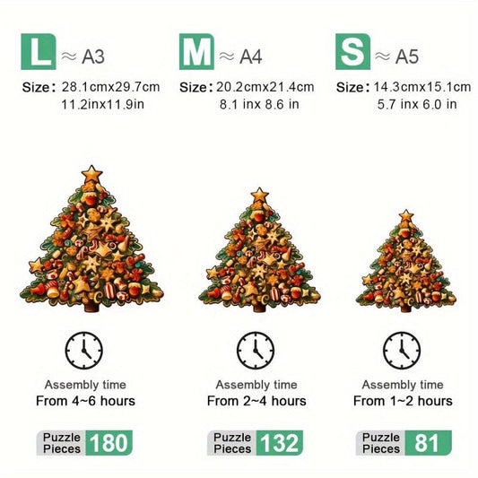 Wooden Puzzle Christmas Tree Gift Irregular Shape Puzzle