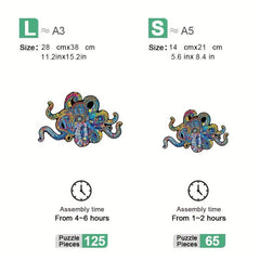 Colorful Octopus Pattern Wooden Wall Puzzle Decoration