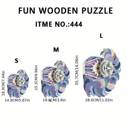 Cat Puzzle Painting Wooden Magic Puzzles Kids Adults Animal Games Montessori Toy