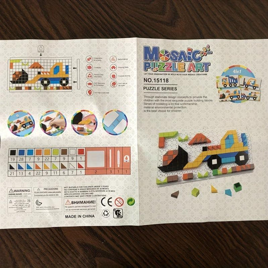 205pcs Number Building Puzzle Engineering Car Shape Puzzle