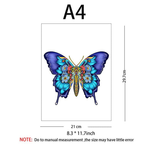 Butterfly Shaped Jigsaw Puzzle - Unique Animal Wooden Puzzle