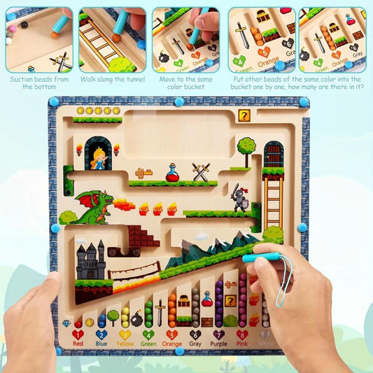 Magnetic Number Maze Montessori Puzzle Activity Board Educational Counting Game