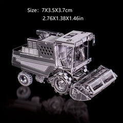 Metal Glue 3D Puzzle Tractor Corn Wheat Sugarcane Harvester Model